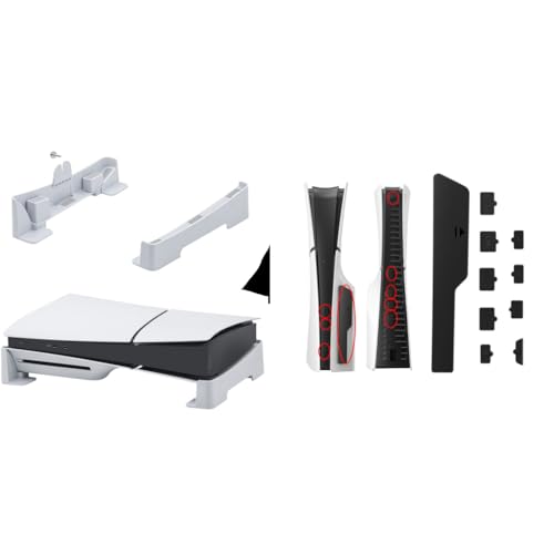 ZORBES® Desk Stand & 9Pcs Dust Plug Kit for PS5 Slim/Pro Console, Anti-Slip Horizontal Base, Silicone Dustproof Plug Protector, Game Accessories Combo for PlayStation 5 Digital/Ultra-HD ZORBES® Desk Stand & 9Pcs Dust Plug Kit for PS5 Slim/Pro Console, Anti-Slip Horizontal Base, Silicone Dustproof Plug Protector, Game Accessories Combo for PlayStation 5 Digital/Ultra-HD